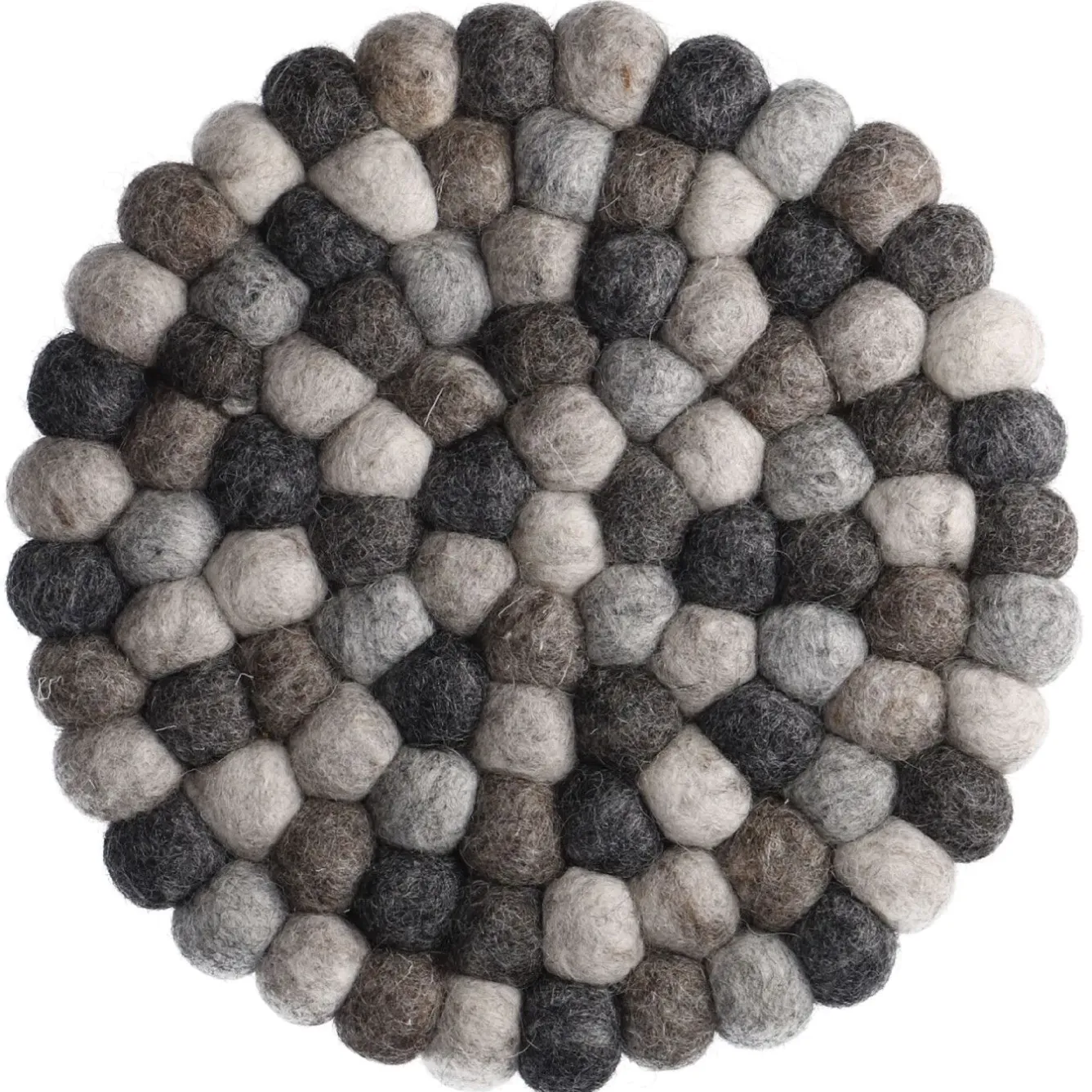 Untersetzer Filzkugeln, Grau-gemixt, 20 Cm Tischdeko