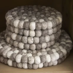 Best Untersetzer Filzkugeln, Taupe Mix, 20 Cm Küche|Tischdeko