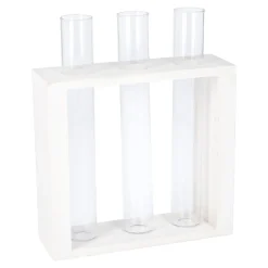 Best Vase Reagenzglas 3 Stück In Weißem Holzständer, 19 Cm Vasen & Kunstblumen|Frühlingsdeko