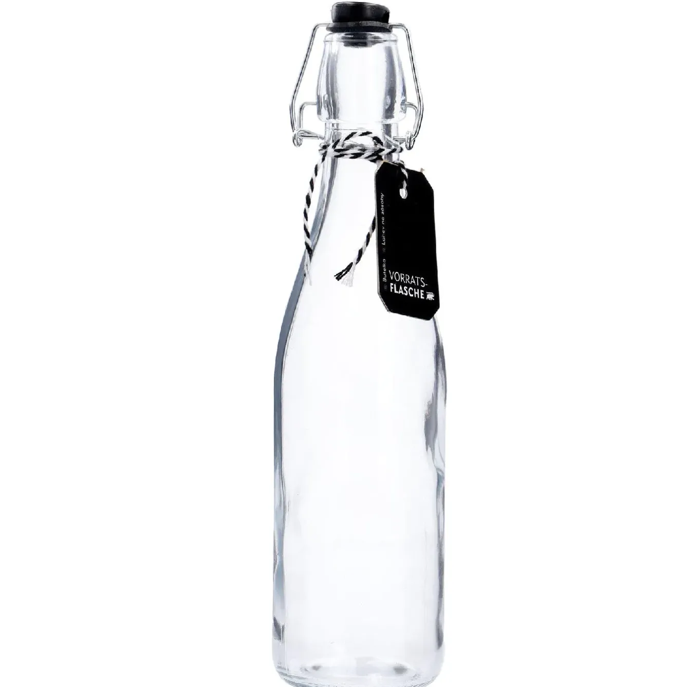 Outlet Vorratsflasche Mit Schwarzem Label, Rund, 500 Ml Jga|Salty- Und Candybar