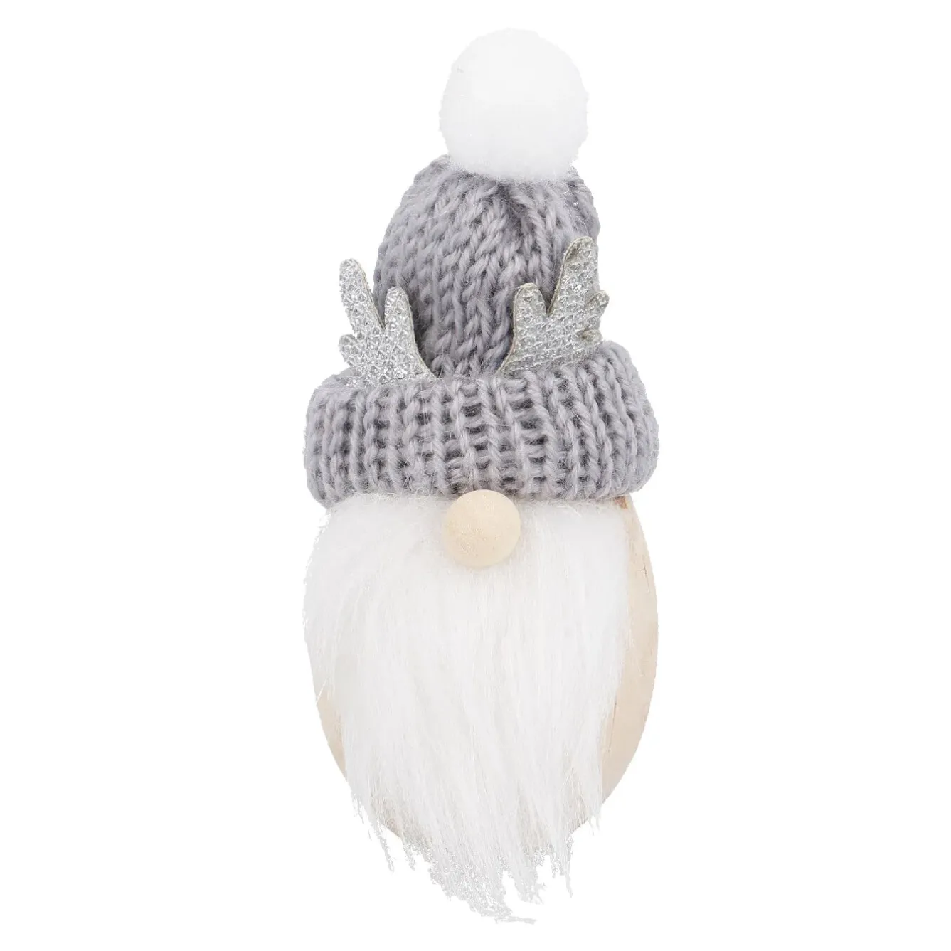 Wichtel Mütze/Geweih, Grau, 9 Cm Figuren|Weihnachtsdeko